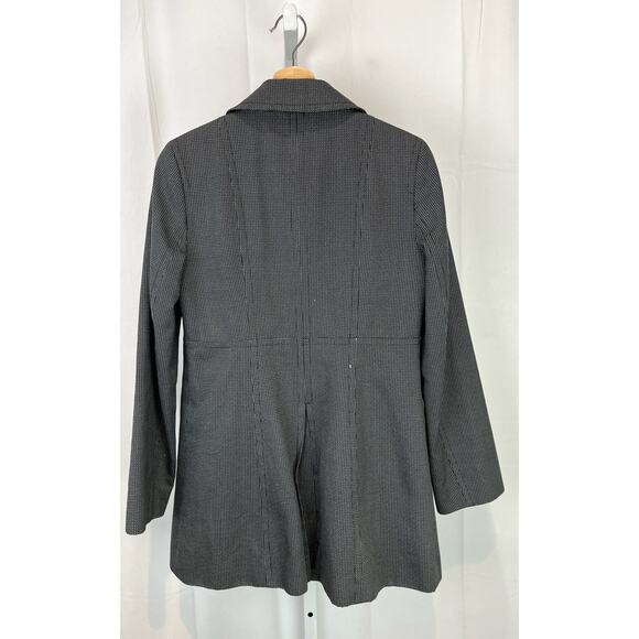LOFT Ann Taylor Size XS Double Breasted Cotton Peacoat Jacket Lined Black Navy - Picture 2 of 7